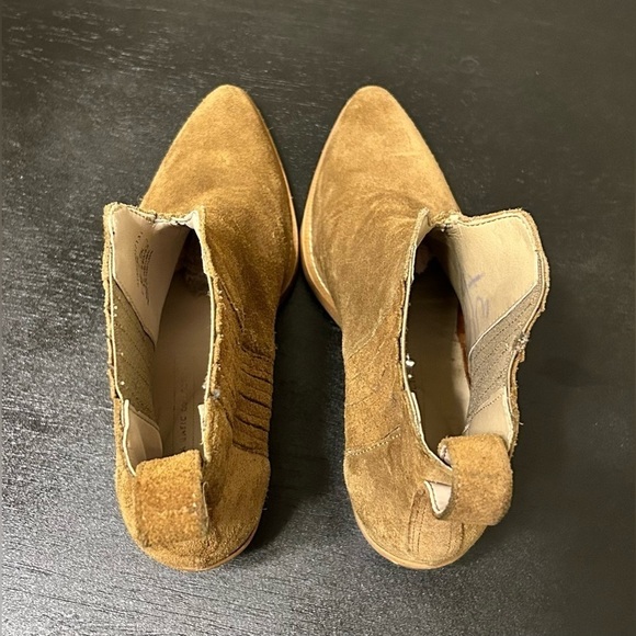 Zara Women's Pointed Toe Pull-on Block Heels Suede Ankle Bootie - Picture 4 of 8